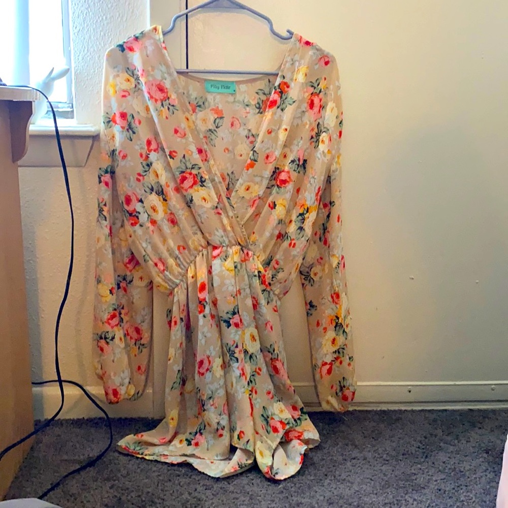 Medium, “Filly Flair” , floral romper.